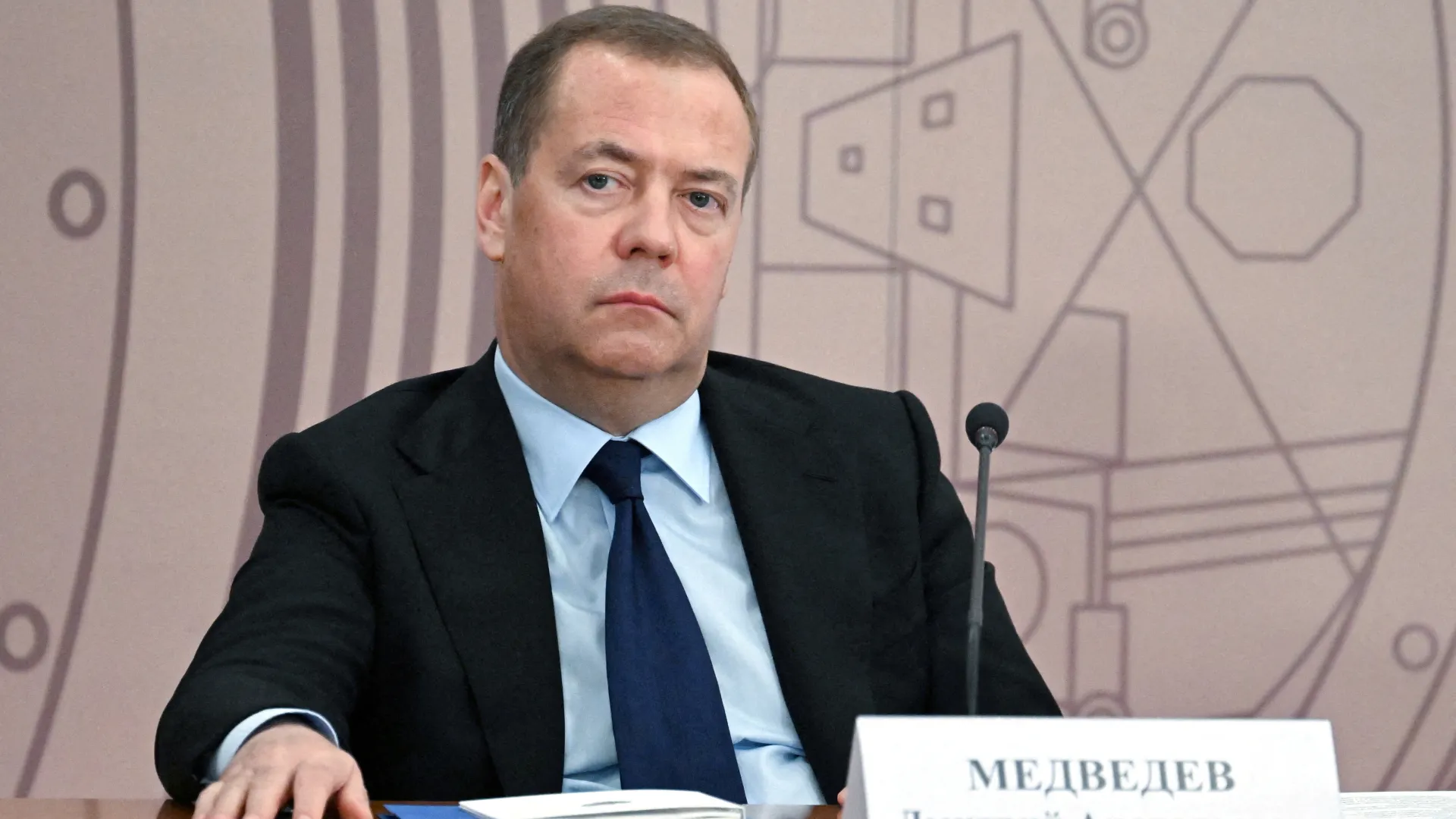 Dmitry Medvedev addressing the press; placeholder for major news photo on nuclear missile announcement